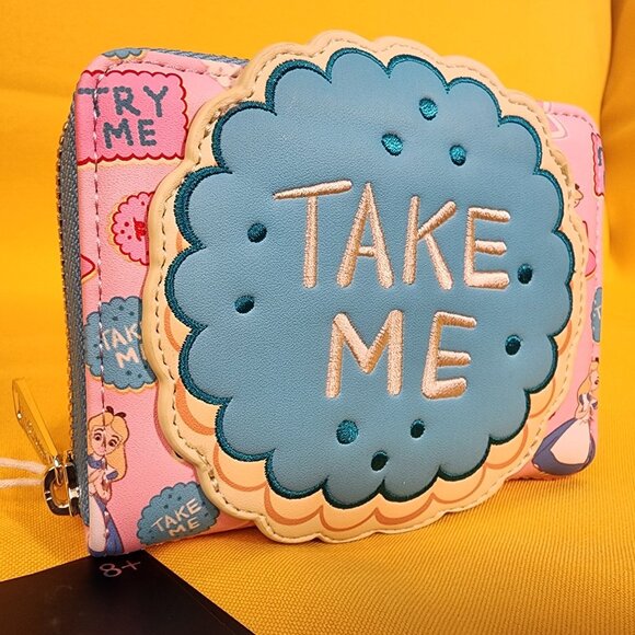 Loungefly Disney Alice in Wonderland Take Me Cookies Zip Wallet NEW - Picture 3 of 13